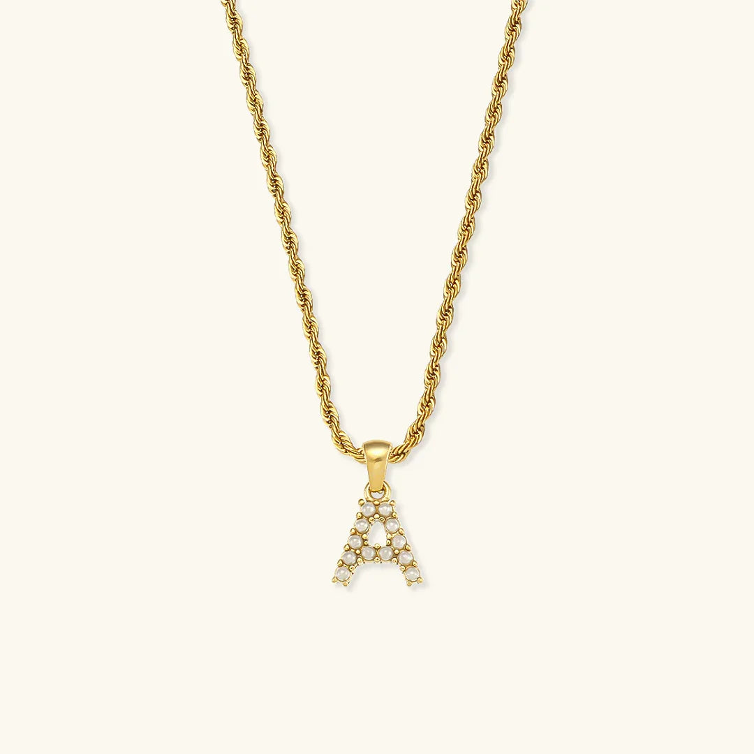 [Raffine]Elodie Initial Letter Pearl Necklace