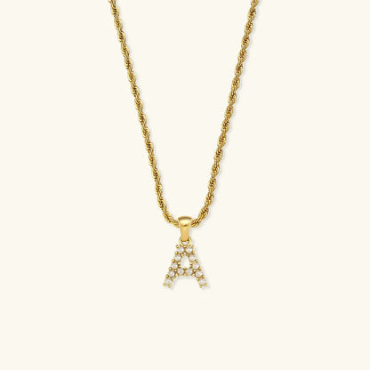 [Raffine]Elodie Initial Letter Pearl Necklace