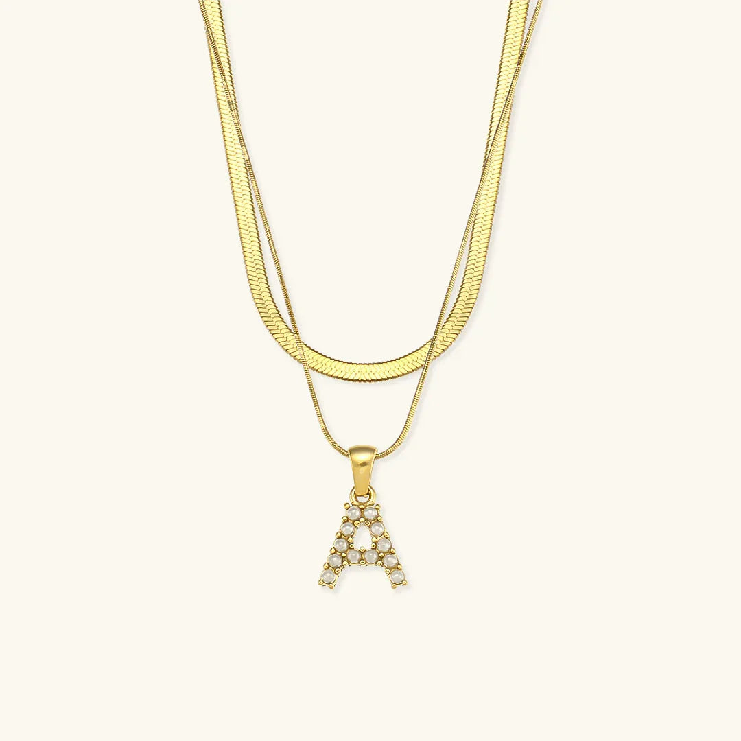 [Raffine]Fiona Layered Gold Initial Letter Necklace