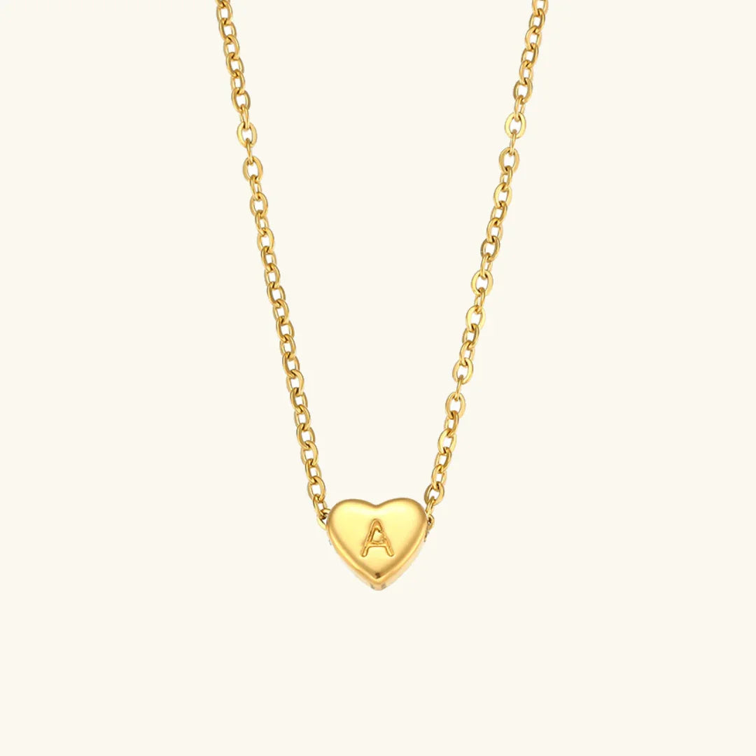 [Raffine]Heart Initial Gold Necklace