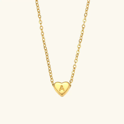 [Raffine]Heart Initial Gold Necklace