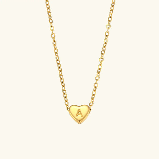 [Raffine]Heart Initial Gold Necklace