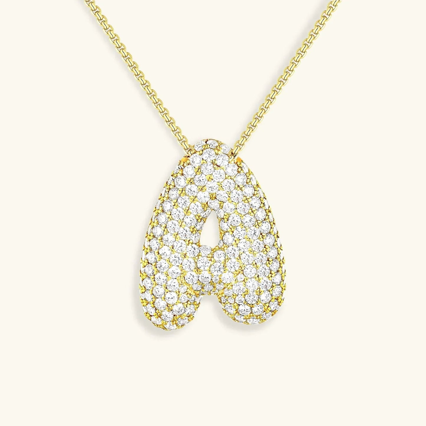[Raffine]Bubble Initial Diamond Necklace