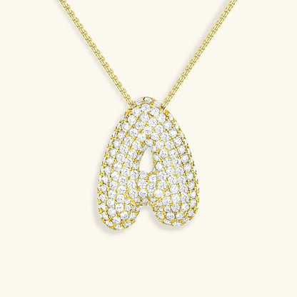 [Raffine]Bubble Initial Diamond Necklace