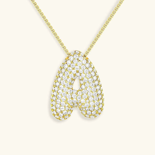 [Raffine]Bubble Initial Diamond Necklace