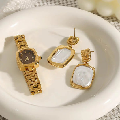 [Raffine]Brittany Freshwater Pearl Slate Earrings