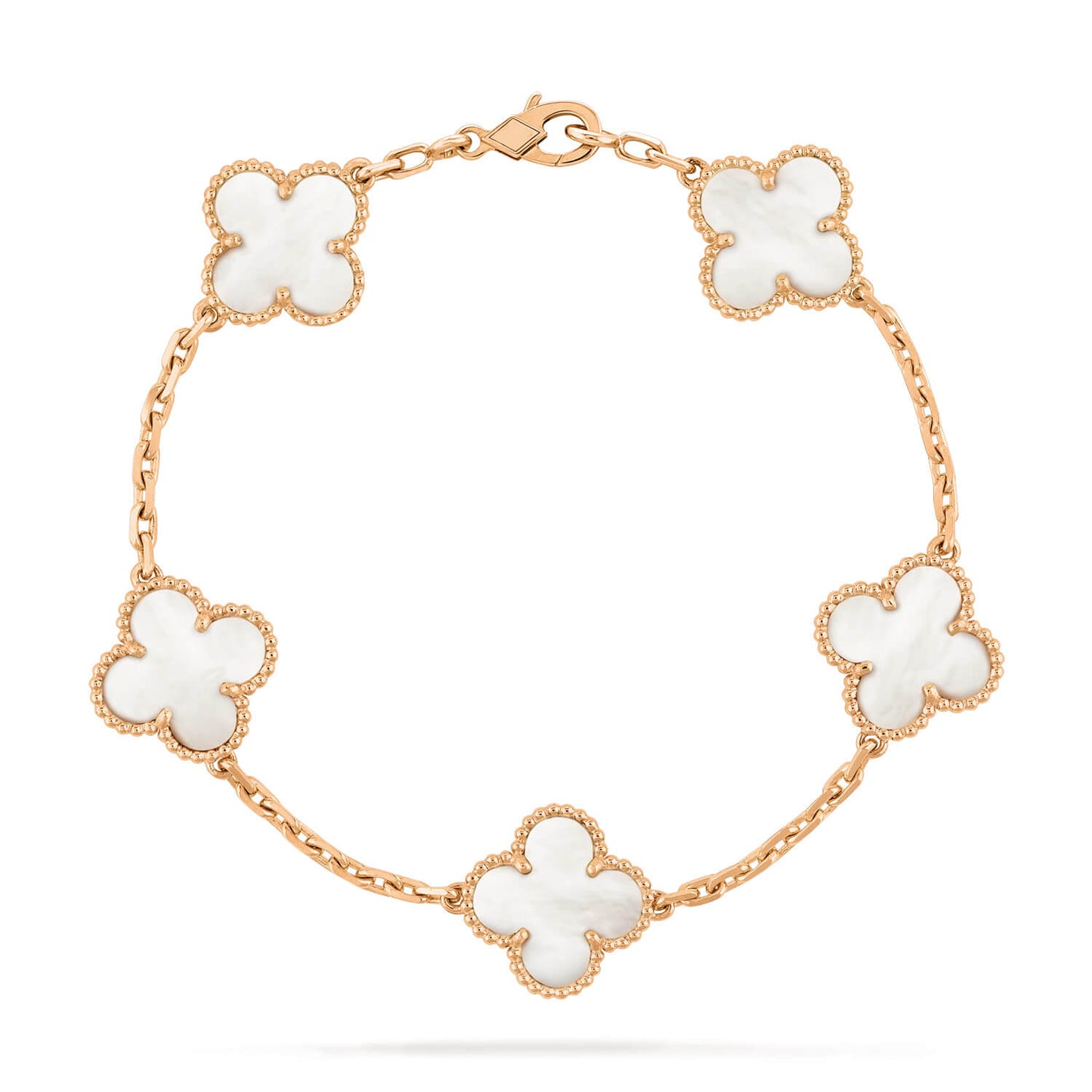 [Raffine]CLOVER  5 MOTIF WHITE MOP BRACELET