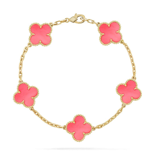 [Raffine]CLOVER 5 PULSERA DE MOPA ROSA
