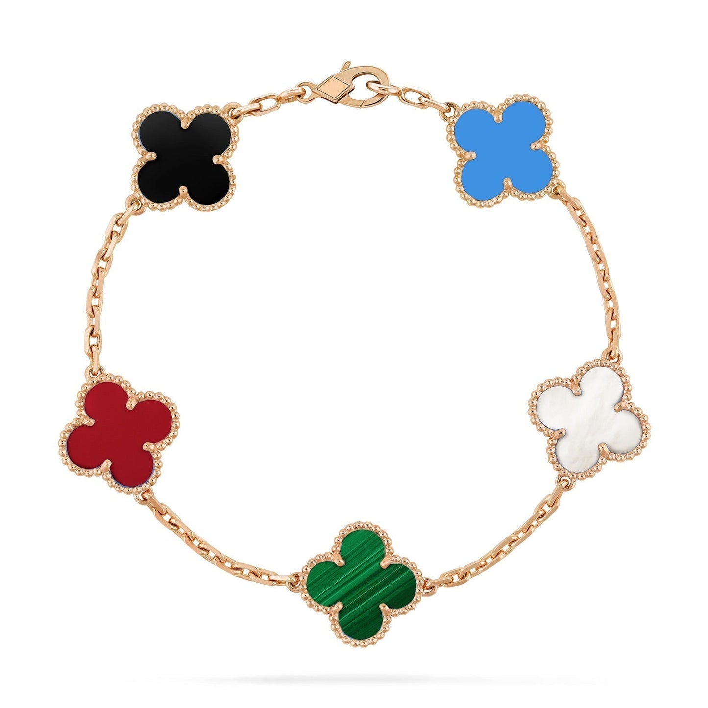 [Raffine]PULSERA MULTICOLOR TRÉBOL 5 MOTIVOS