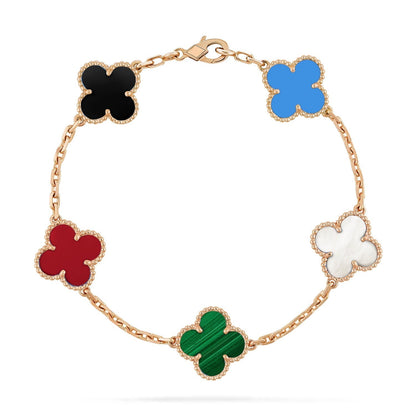 [Raffine]PULSERA MULTICOLOR TRÉBOL 5 MOTIVOS