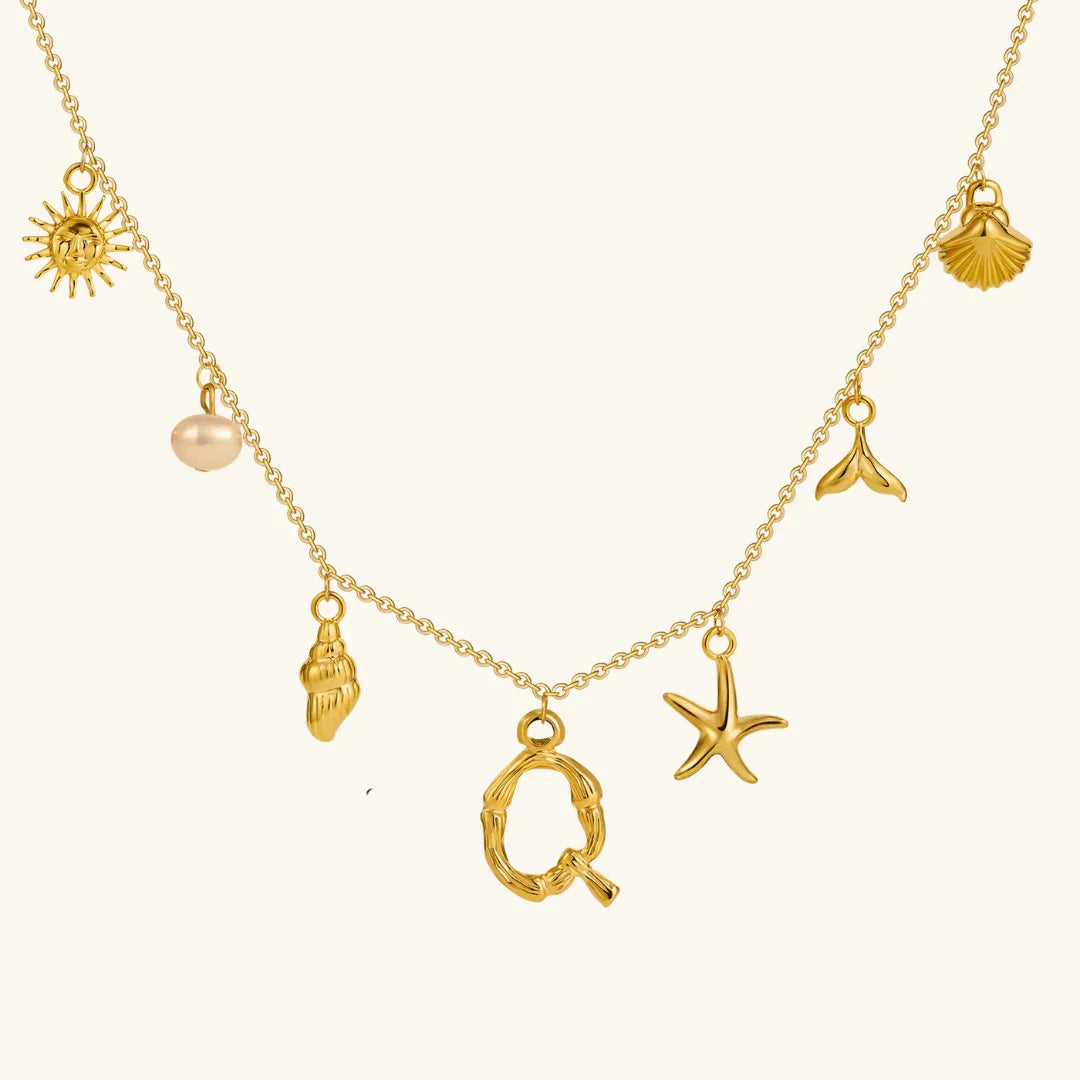 [Raffine]Avaria Ocean Initial Necklace