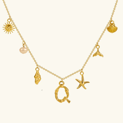 [Raffine]Avaria Ocean Initial Necklace
