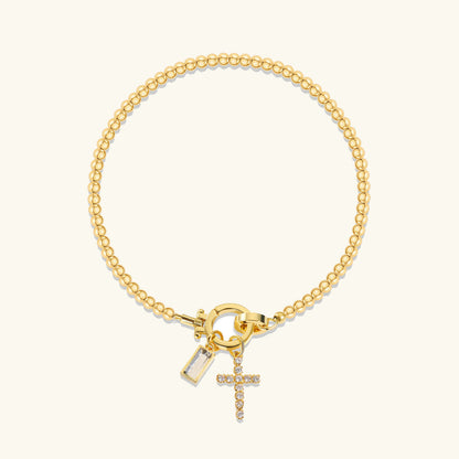 [Raffine]Amalia Birthstone Cross Bracelet