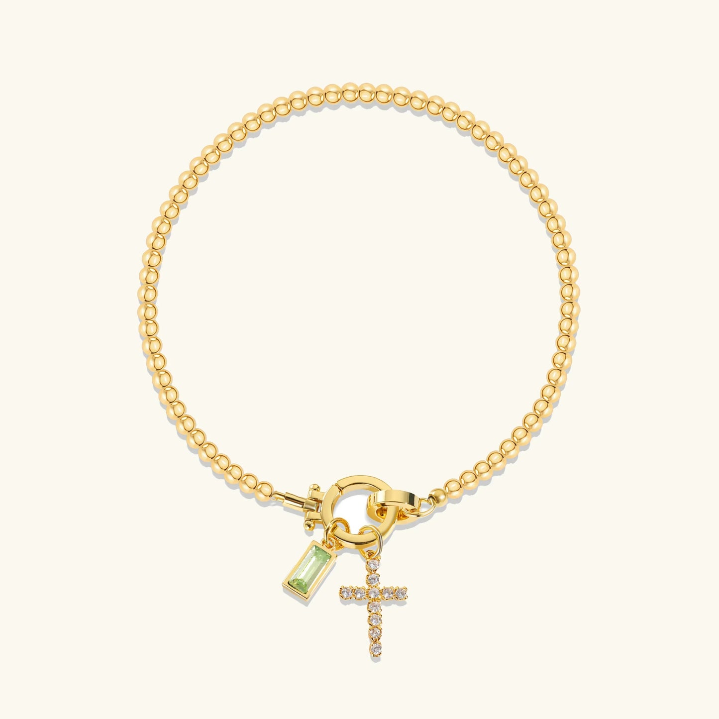 [Raffine]Amalia Birthstone Cross Bracelet