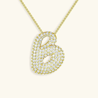 [Raffine]Bubble Initial Diamond Necklace
