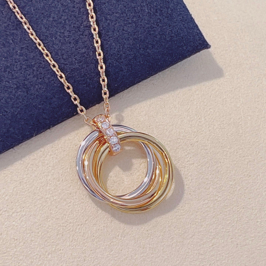 [Raffine]COLLAR TRINITY ORO DIAMANTES