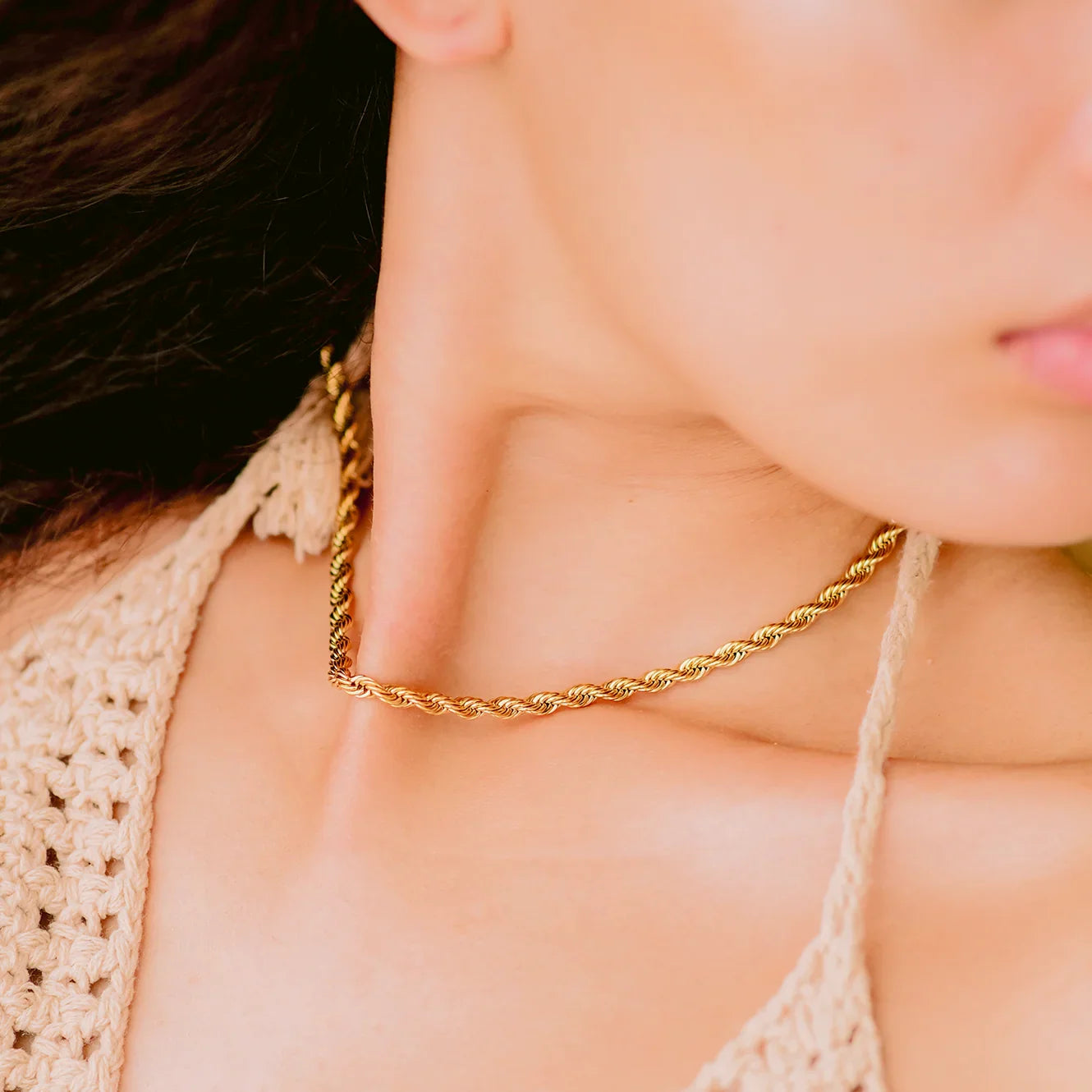 [Raffine]Bianca Rope Chain Gold Necklace