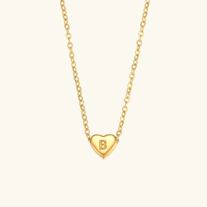 [Raffine]Heart Initial Gold Necklace