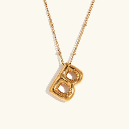 [Raffine]Balloon Gold Initial Necklace