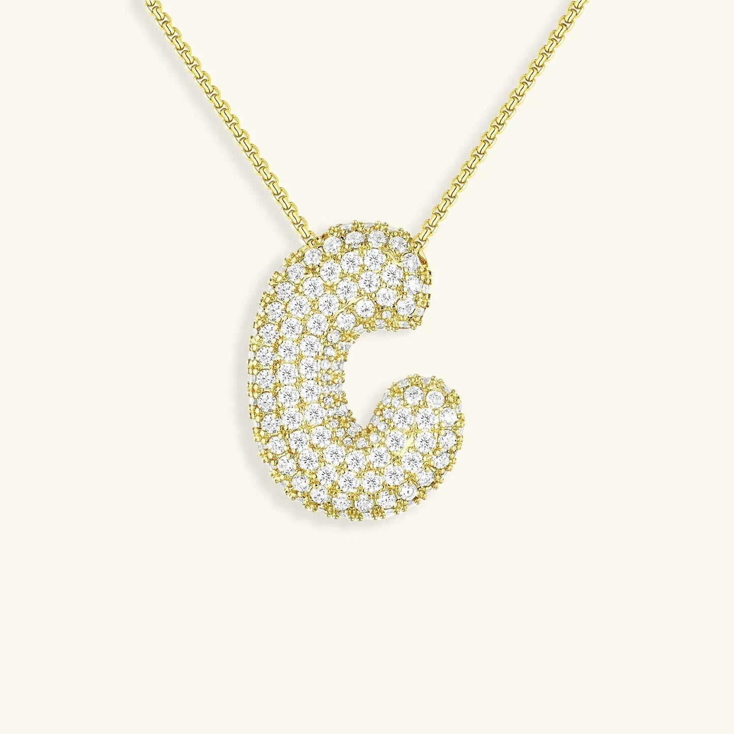 [Raffine]Bubble Initial Diamond Necklace