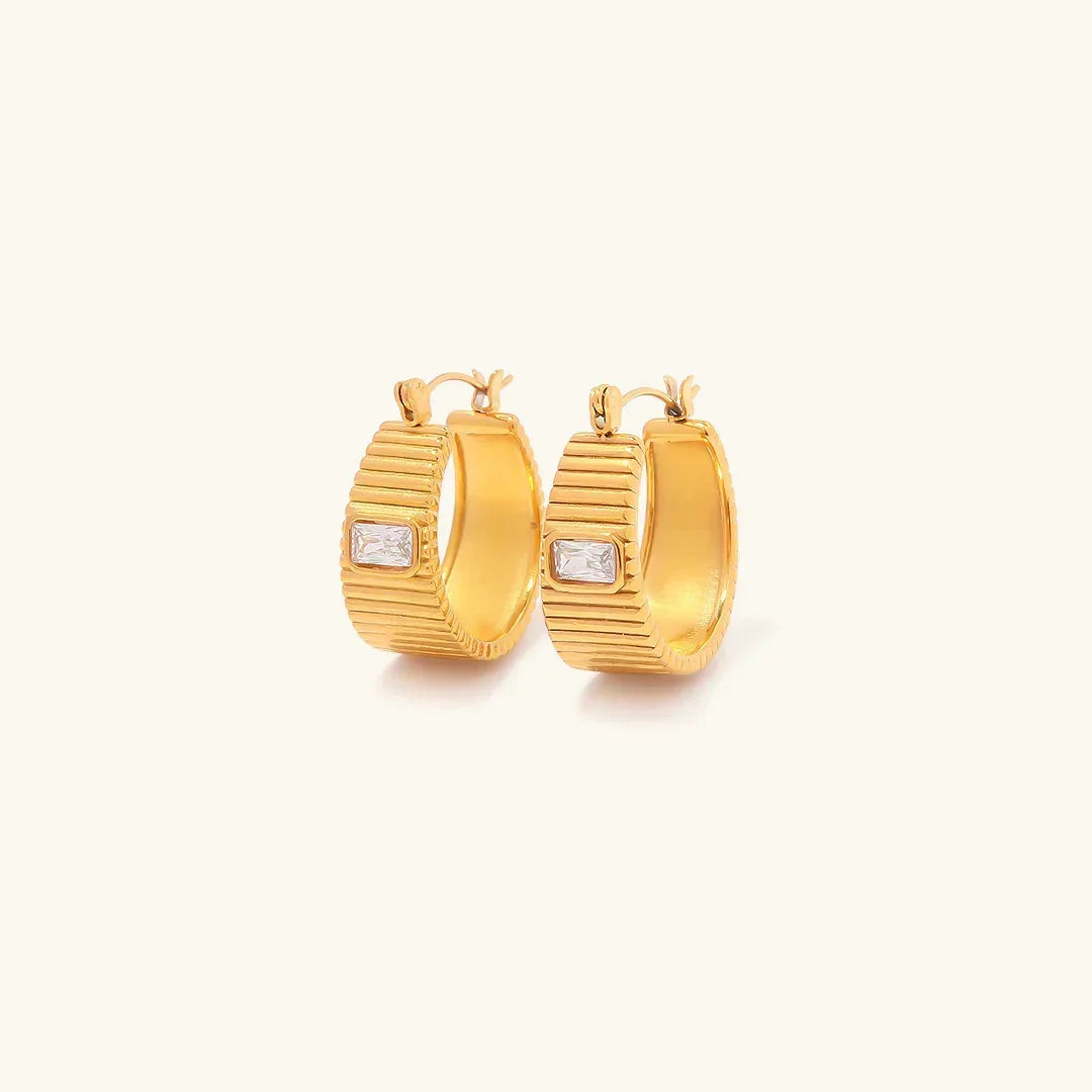 [Raffine]Carole Gold Hoop Earrings
