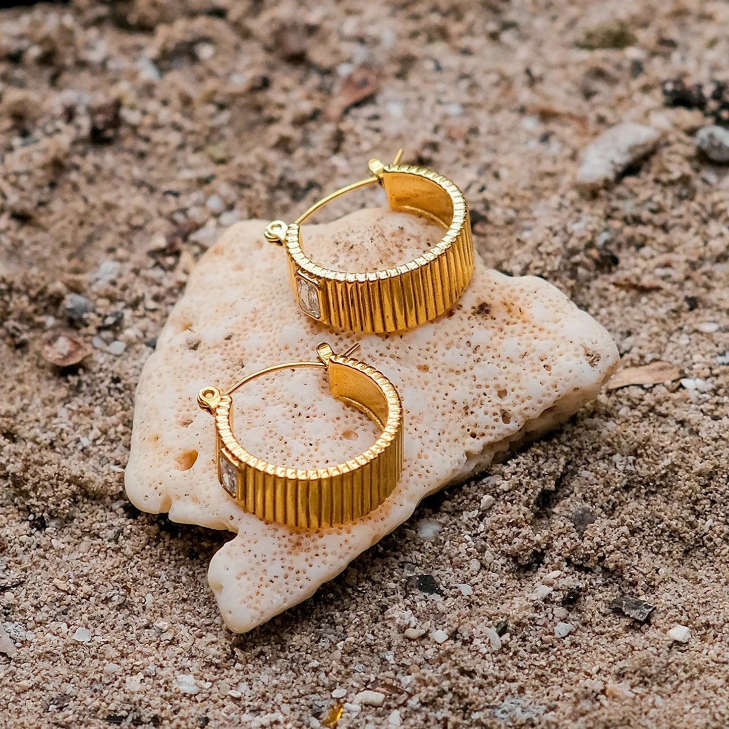 [Raffine]Carole Gold Hoop Earrings
