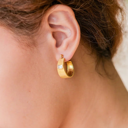 [Raffine]Carole Gold Hoop Earrings