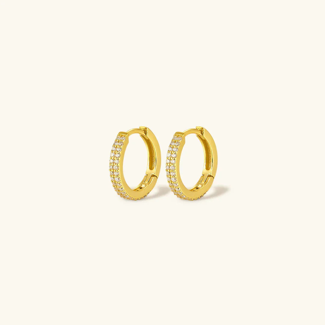 [Raffine]Cathy Paved Hoop Earrings