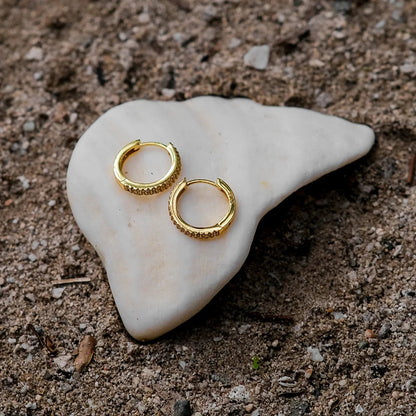 [Raffine]Cathy Paved Hoop Earrings