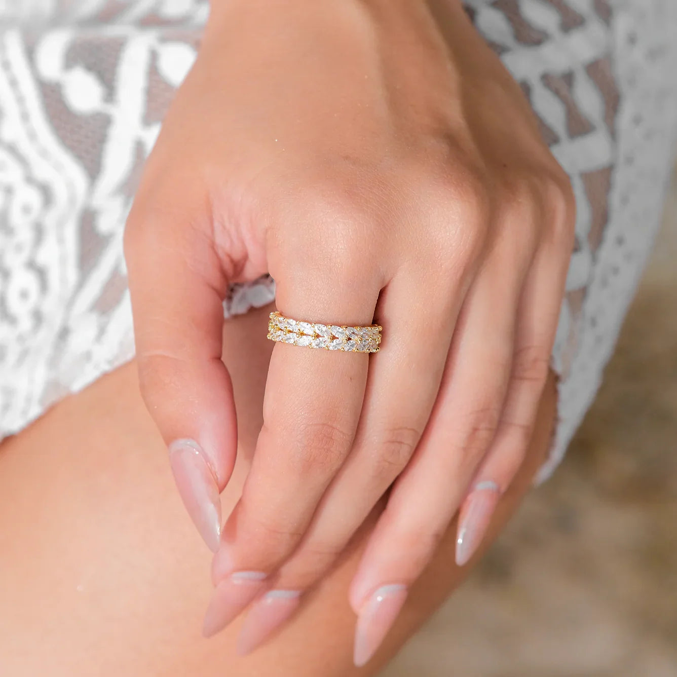 [Raffine]Clarisse Patterned Gold Ring