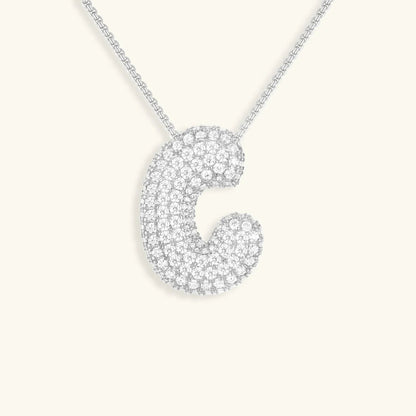 [Raffine]Bubble Initial Diamond Necklace