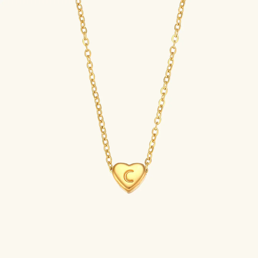 [Raffine]Heart Initial Gold Necklace