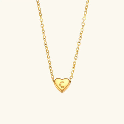 [Raffine]Heart Initial Gold Necklace