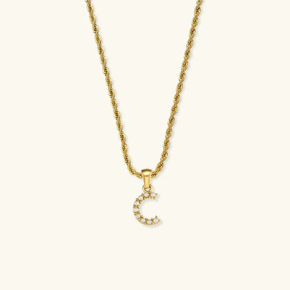 [Raffine]Elodie Initial Letter Pearl Necklace