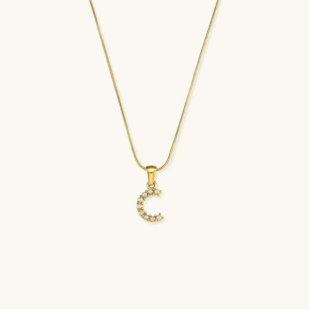 [Raffine]Augustine Initial Letter Pearl Necklace