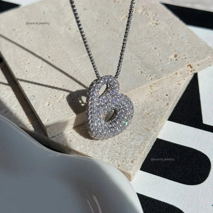 [Raffine]Bubble Initial Diamond Necklace