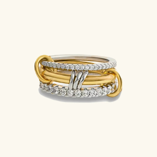 [Raffine]Cosette Stacked Diamond Ring