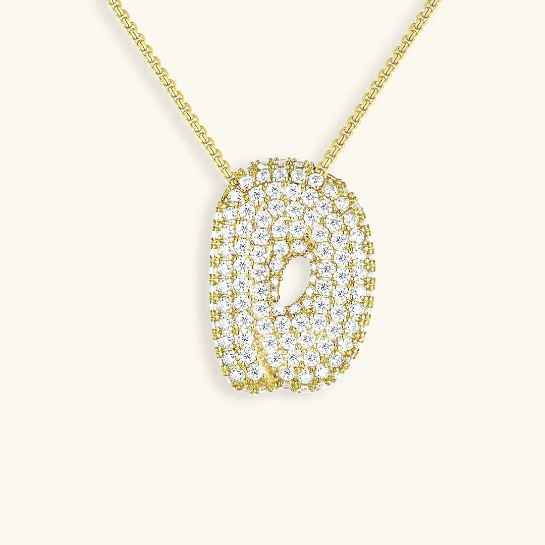 [Raffine]Bubble Initial Diamond Necklace
