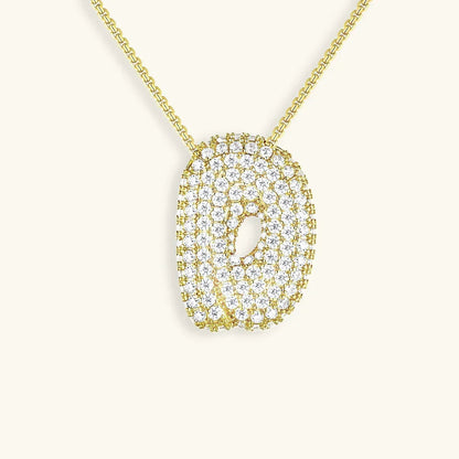 [Raffine]Bubble Initial Diamond Necklace
