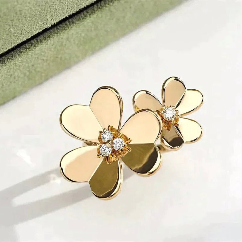[Raffine]Anillo de oro y diamantes CLOVER COMOS