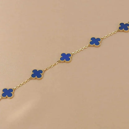 [Raffine] CLOVER 5 MOTIV BLAUER ACHAT ARMBAND KOLLEKTION