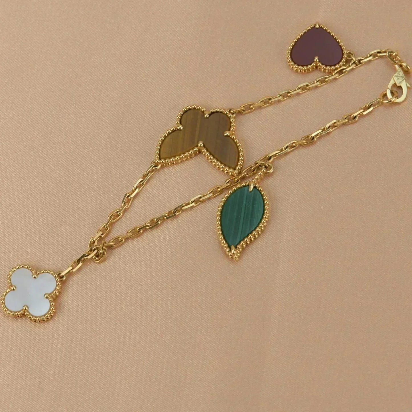 [Raffine]LUCKY SPRING 5 MOTIF GOLD BRACELET