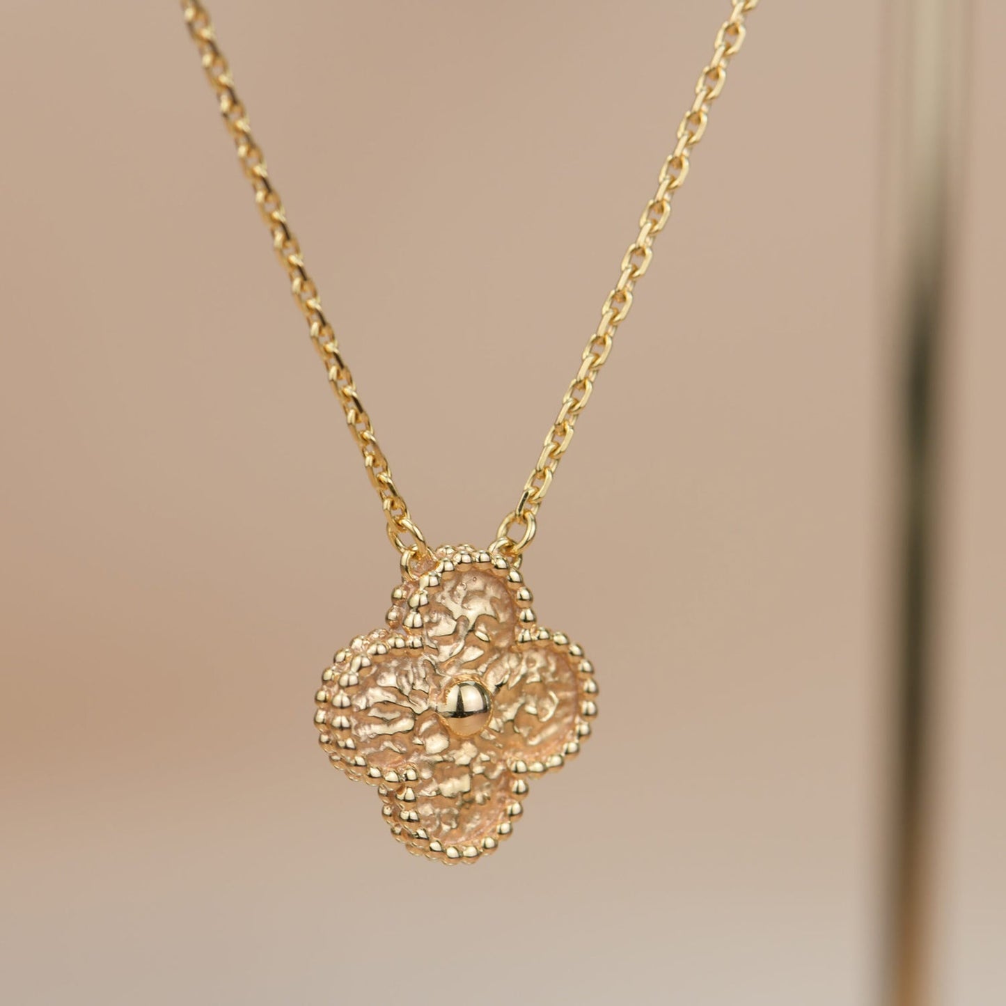 [Raffine]CLOVER 15MM  BRONZING NECKLACE
