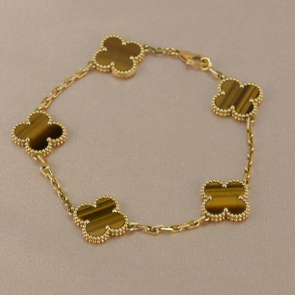 [Raffine] CLOVER 5 MOTIFS TIGER EYE ARMBAND KOLLEKTION