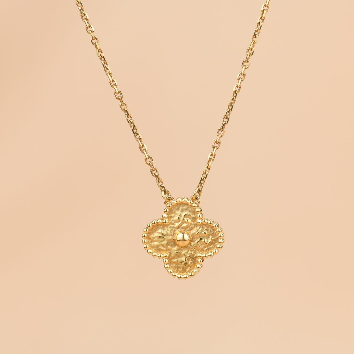 [Raffine]CLOVER 15MM  BRONZING NECKLACE