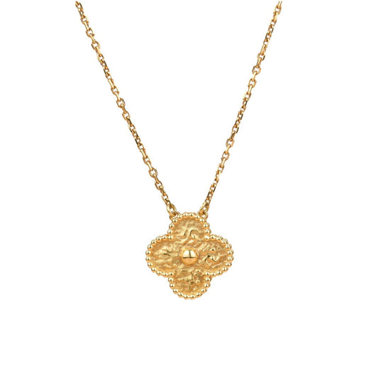 [Raffine]CLOVER 15MM  BRONZING NECKLACE
