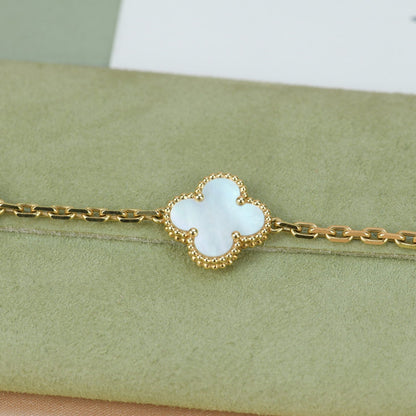 [Raffine]CLOVER  5 MOTIF WHITE MOP BRACELET