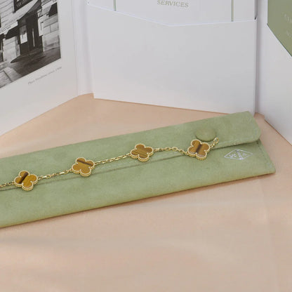 [Raffine] CLOVER 5 MOTIFS TIGER EYE ARMBAND KOLLEKTION
