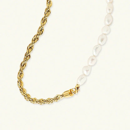 [Raffine]Dualia Gold Pearl Necklace