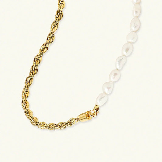 [Raffine]Dualia Gold Pearl Necklace